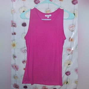 3/$10 Hotpink Pink Ribbed Tank White Birch Small